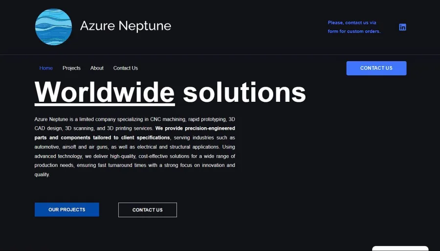 Azure Neptune — Sitios Web Impresiones 3D