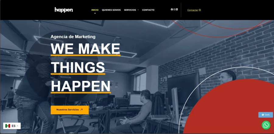 Happen Marketing — Sitio Web Agencia